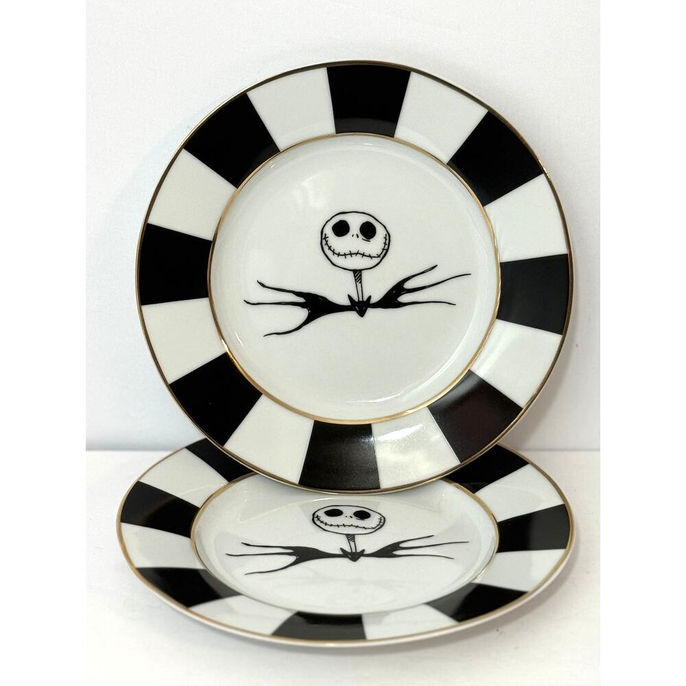 Disney Jack Skellington Dessert Plates Set of 2 Nightmare Before Christmas‎ NEW